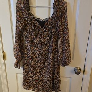 Nasty Gal Multicolor Floral Long Sleeve Dress